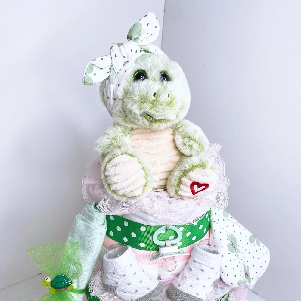 Turtle Diaper Cake, Baby Shower Gift